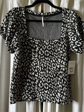 FREE PEOPLE Leopard Print Top NWT Sz M